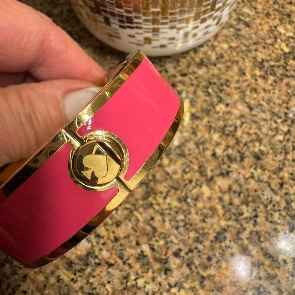 Kate Spade Gold and‎ Pink Tickled Pink Bangle Watch nwot
